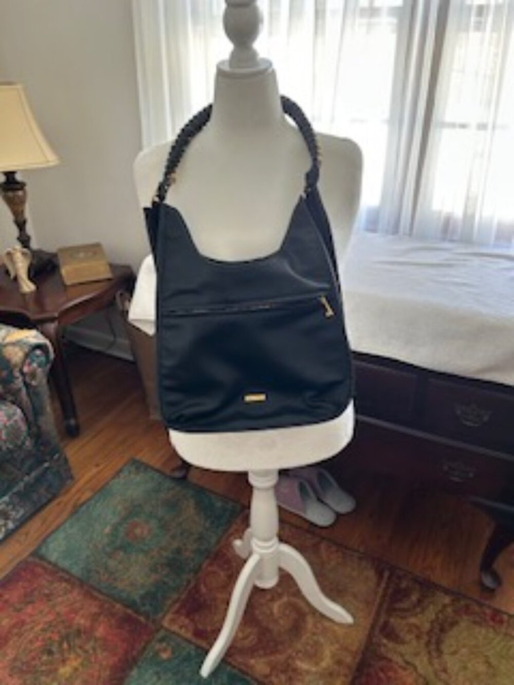 Rachel Zoe Black Hobo Bag with Braided Handle